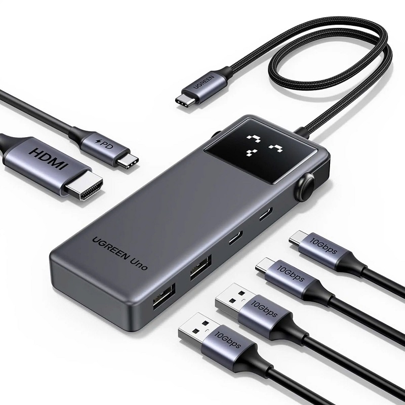 Ugreen 35998 Hub typeC sang USB-C PD+2*USB 3.2+2*USB-C 3.2 data +HDMI hỗ trợ 4K